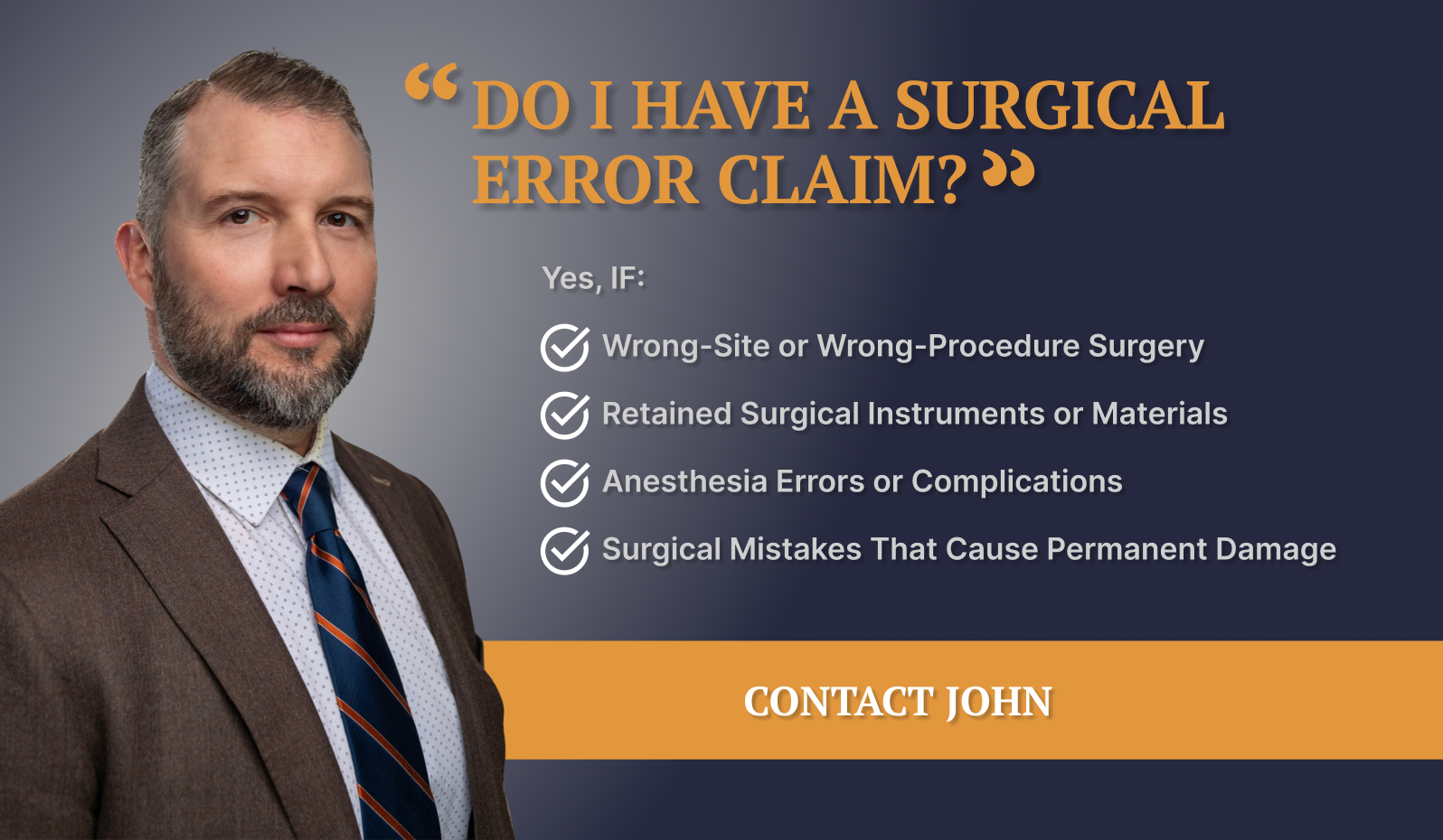 Promotional graphic advertising medical malpractice surgical error legal services