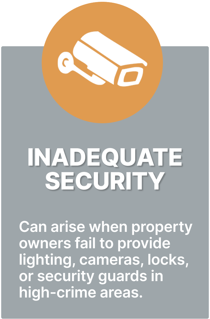 Graphic of a security camera showing common types of inadequate security