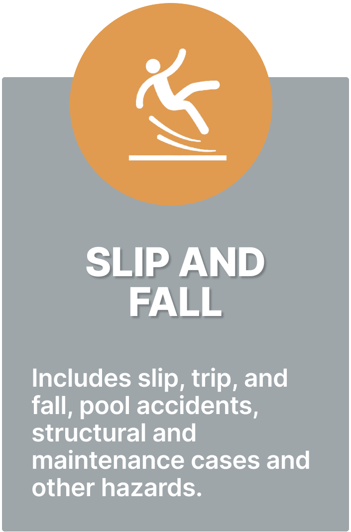 Graphic of a slip and fall accident, highlighting causes like wet floors and uneven surfaces, leading to injuries such as sprains and fractures.